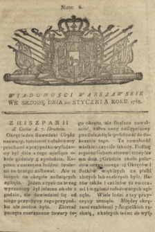 Wiadomości Warszawskie. 1768, nr 6
