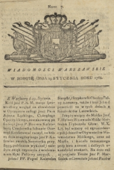 Wiadomości Warszawskie. 1768, nr 7