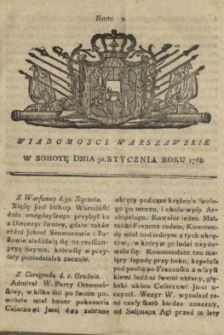 Wiadomości Warszawskie. 1768, nr 9