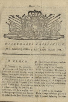 Wiadomości Warszawskie. 1768, nr 10