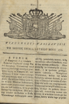 Wiadomości Warszawskie. 1768, nr 12