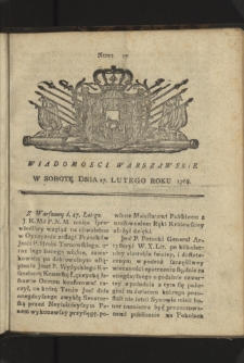 Wiadomości Warszawskie. 1768, nr 17