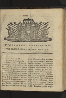 Wiadomości Warszawskie. 1768, nr 20