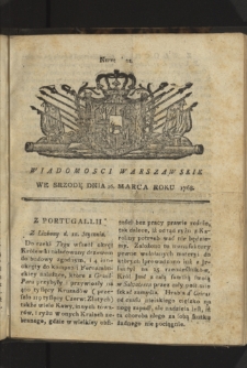 Wiadomości Warszawskie. 1768, nr 22
