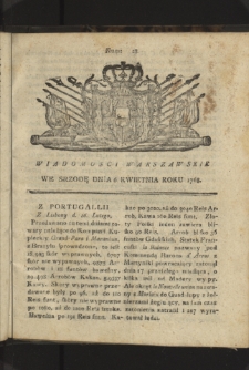 Wiadomości Warszawskie. 1768, nr 28