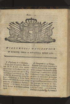 Wiadomości Warszawskie. 1768, nr 31