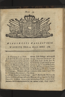 Wiadomości Warszawskie. 1768, nr 39