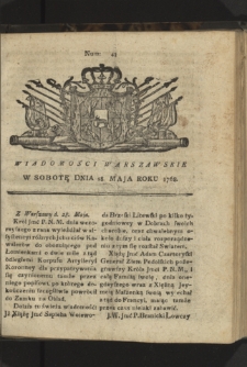 Wiadomości Warszawskie. 1768, nr 43