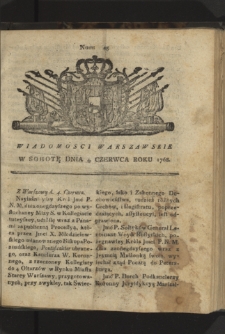 Wiadomości Warszawskie. 1768, nr 45
