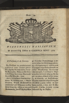 Wiadomości Warszawskie. 1768, nr 49
