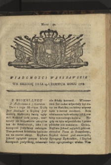 Wiadomości Warszawskie. 1768, nr 52