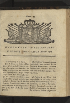 Wiadomości Warszawskie. 1768, nr 53