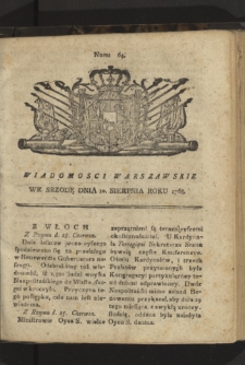 Wiadomości Warszawskie. 1768, nr 65