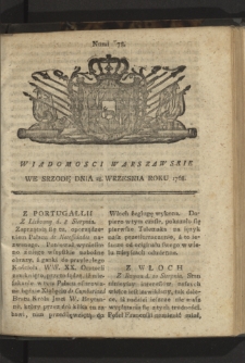 Wiadomości Warszawskie. 1768, nr 78