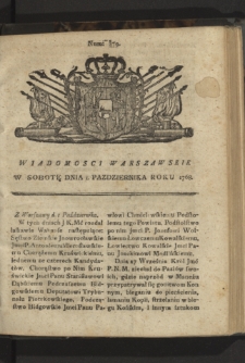 Wiadomości Warszawskie. 1768, nr 79