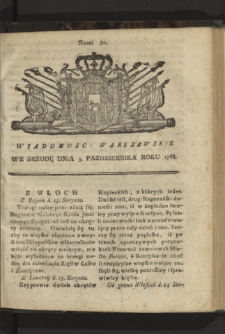 Wiadomości Warszawskie. 1768, nr 80