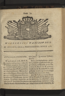 Wiadomości Warszawskie. 1768, nr 81