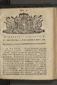 Wiadomości Warszawskie. 1768, nr 82
