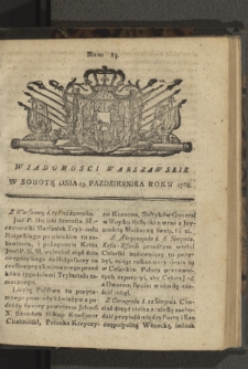 Wiadomości Warszawskie. 1768, nr 83