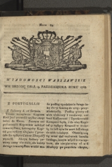 Wiadomości Warszawskie. 1768, nr 84