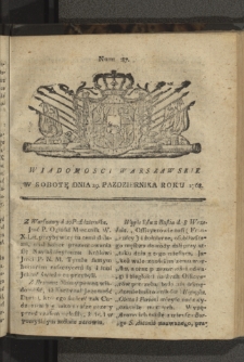 Wiadomości Warszawskie. 1768, nr 87