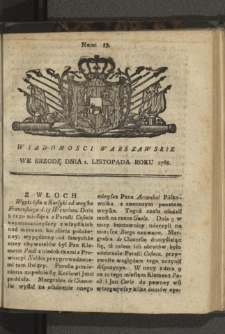 Wiadomości Warszawskie. 1768, nr 88