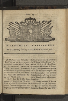Wiadomości Warszawskie. 1768, nr 89