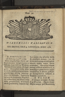Wiadomości Warszawskie. 1768, nr 90