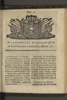 Wiadomości Warszawskie. 1768, nr 91