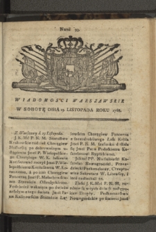 Wiadomości Warszawskie. 1768, nr 93