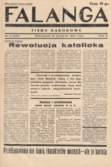 Falanga : pismo narodowe. 1937, nr 2 (28)