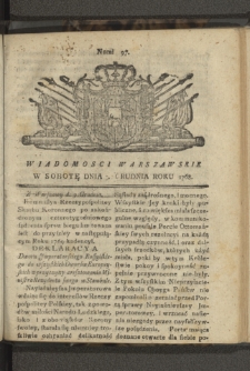Wiadomości Warszawskie. 1768, nr 97