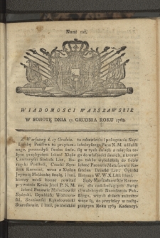 Wiadomości Warszawskie. 1768, nr 101