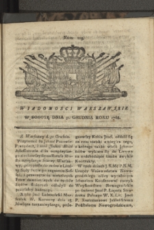 Wiadomości Warszawskie. 1768, nr 105