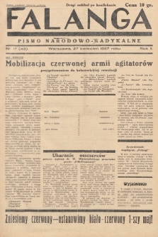 Falanga : pismo narodowo-radykalne. 1937, nr 17 (43) (drugi nakład po konfiskacie)