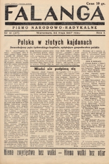 Falanga : pismo narodowo-radykalne. 1937, nr 21 (47)