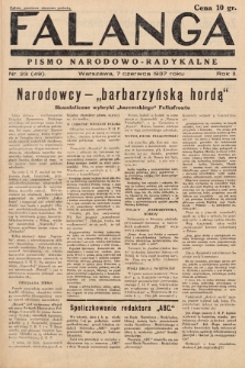 Falanga : pismo narodowo-radykalne. 1937, nr 23 (49)