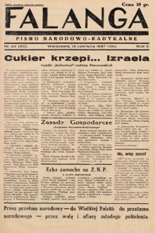 Falanga : pismo narodowo-radykalne. 1937, nr 24 (50)