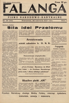 Falanga : pismo narodowo-radykalne. 1937, nr 26 (52)