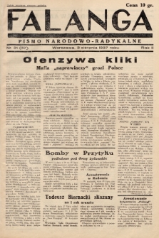 Falanga : pismo narodowo-radykalne. 1937, nr 31 (57)