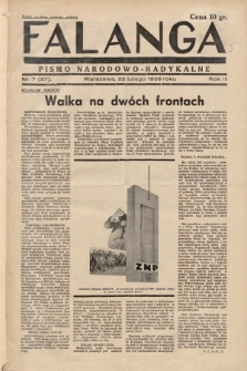 Falanga : pismo narodowo-radykalne. 1938, nr 7 (87)