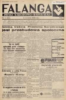 Falanga : pismo narodowo-radykalne. 1938, nr 14 (94)