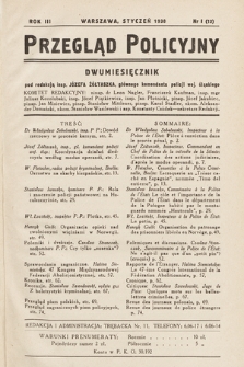 Przegląd Policyjny. 1938, nr 1