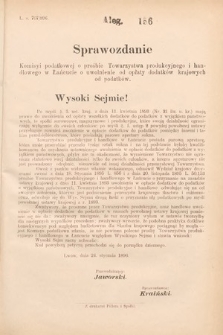 [Kadencja VII, sesja I, al. 156] Alegata do Sprawozdań Stenograficznych z Pierwszej Sesyi Siódmego Peryodu Sejmu Krajowego Królestwa Galicyi i Lodomeryi wraz z Wielkiem Księstwem Krakowskiem z roku 1895/6. Alegat 156