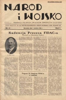 Naród i Wojsko : centralny organ Federacji Polskich Związków Obrońców Ojczyzny. 1934, nr 11