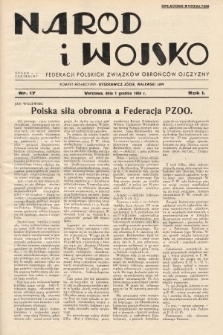 Naród i Wojsko : centralny organ Federacji Polskich Związków Obrońców Ojczyzny. 1934, nr 17