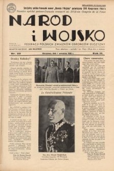 Naród i Wojsko : centralny organ Federacji Polskich Związków Obrońców Ojczyzny. 1936, nr 22