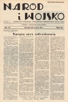 Naród i Wojsko : centralny organ Federacji Polskich Związków Obrońców Ojczyzny. 1937, nr 13