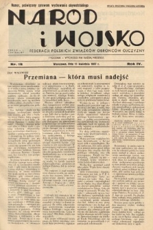 Naród i Wojsko : centralny organ Federacji Polskich Związków Obrońców Ojczyzny. 1937, nr 15