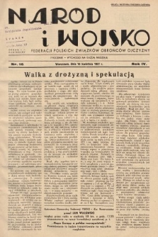 Naród i Wojsko : centralny organ Federacji Polskich Związków Obrońców Ojczyzny. 1937, nr 16